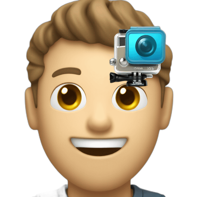 Blurred face with GoPro in hand emoji