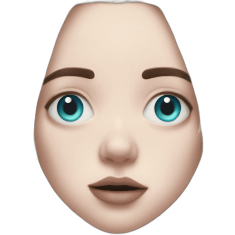 Billie eilish chanteuse cheveux bleus yeux bleus emoji