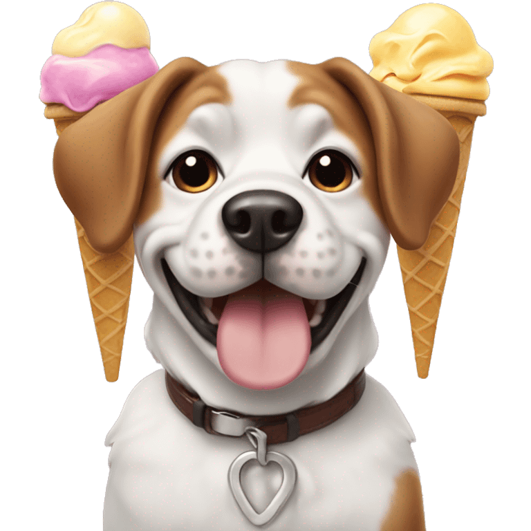 Dog with ice creams  emoji