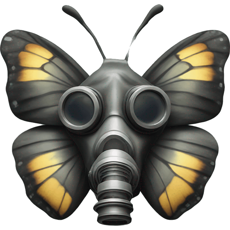 Butterfly wearing gas mask emoji