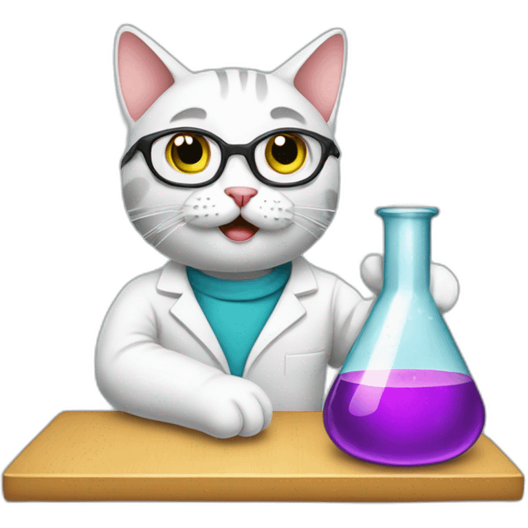 Cat doing chemistry emoji