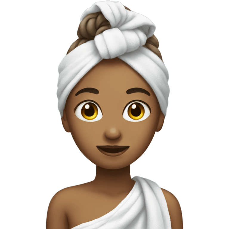 a girl with a towel on her hair emoji