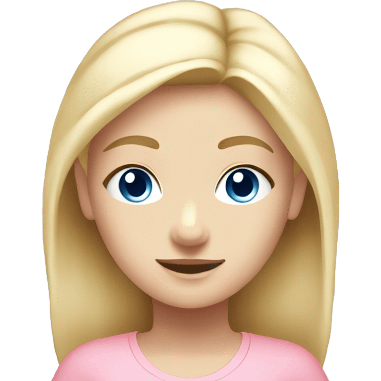 blonde yoga girl blue eyes light pink clothes n emoji