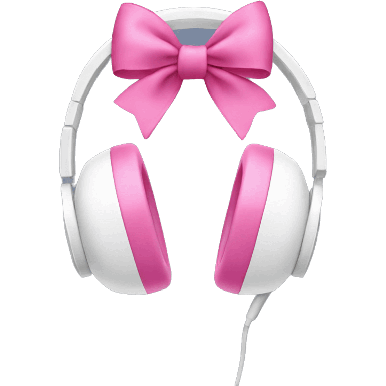 White headphones with pink bows emoji