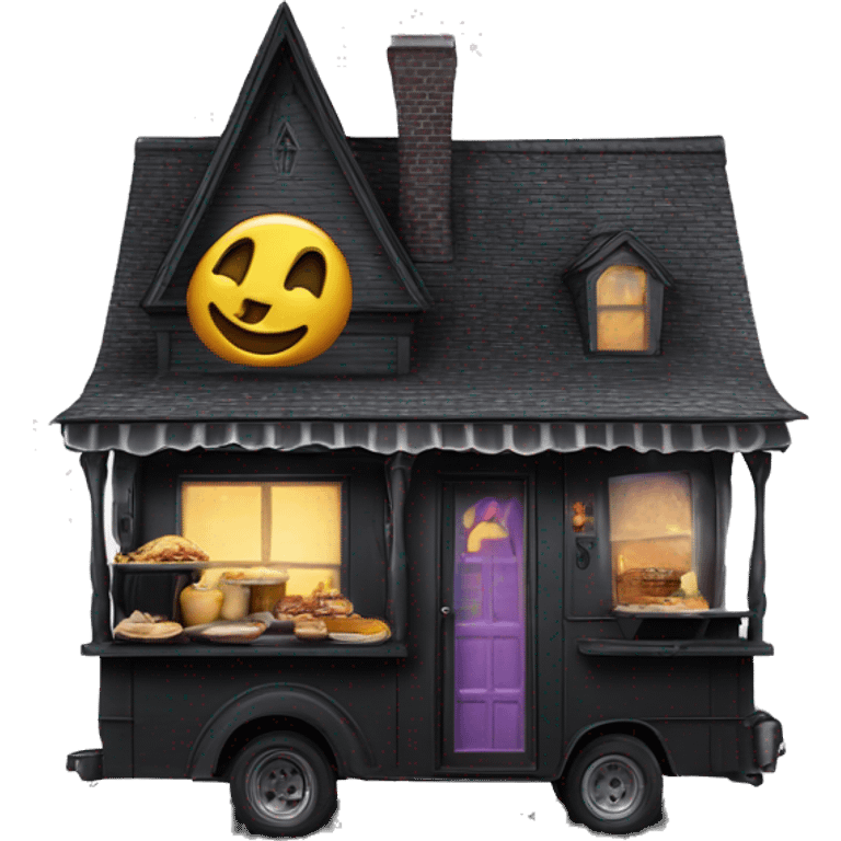 Reality Wednesday Addams haunted dream house on food truck  emoji