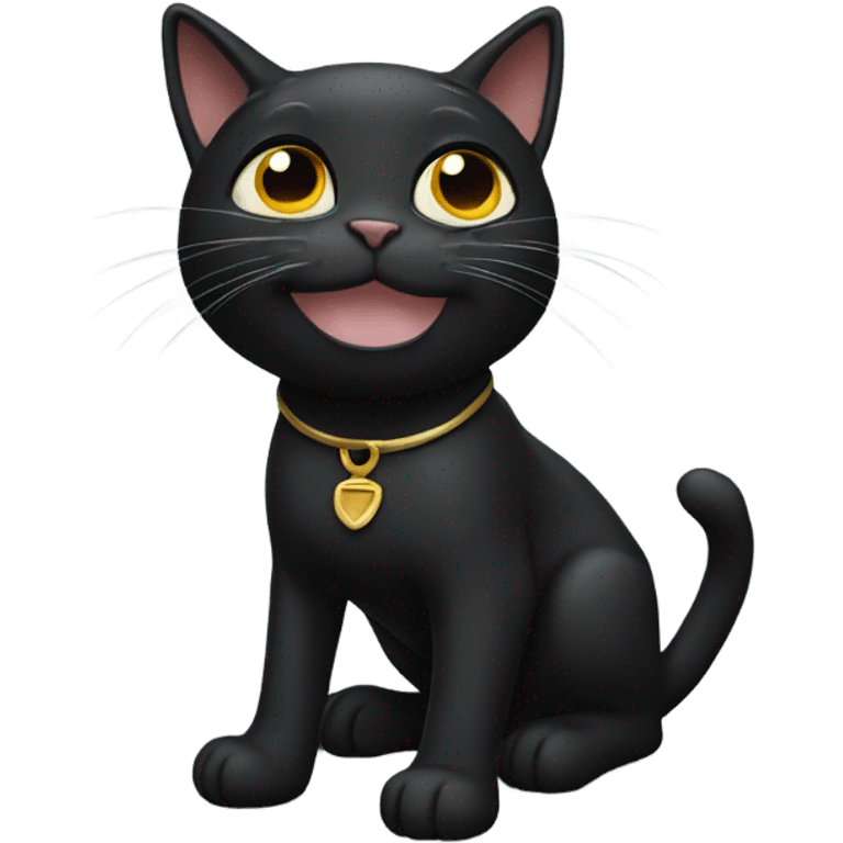 Black cat saluting  emoji