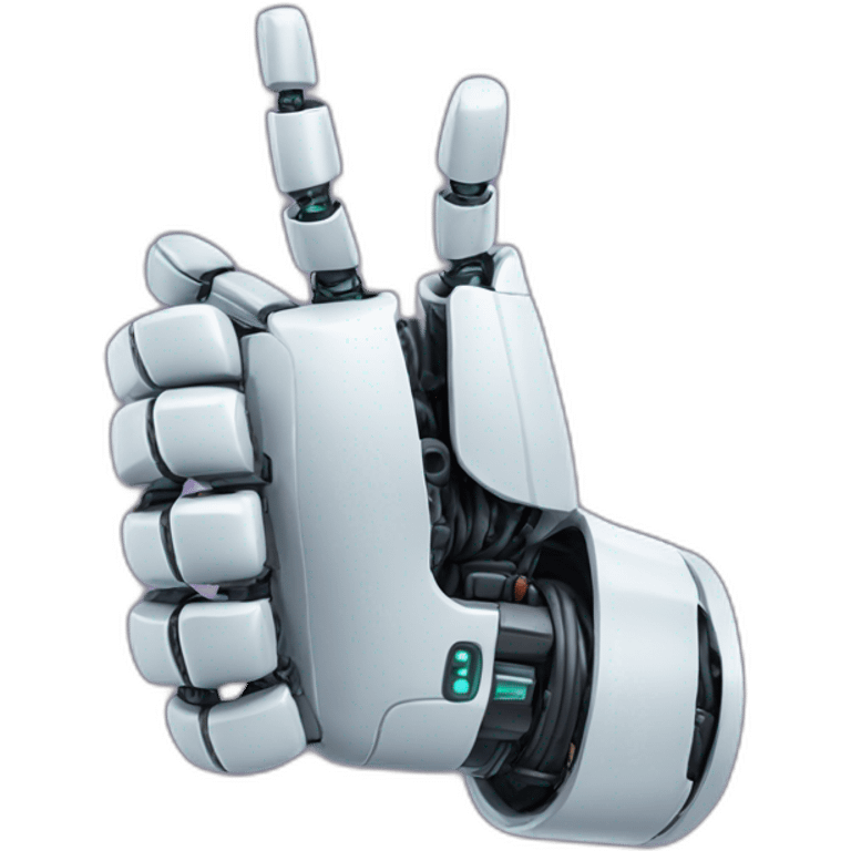 the robot hand gives a thumbs up emoji