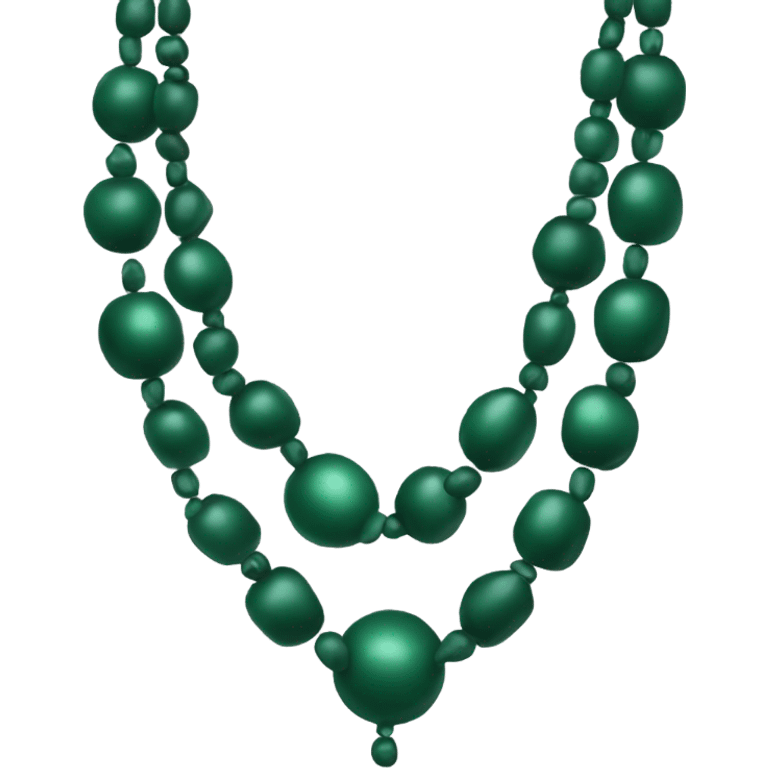 Dark green immunity necklace beads emoji