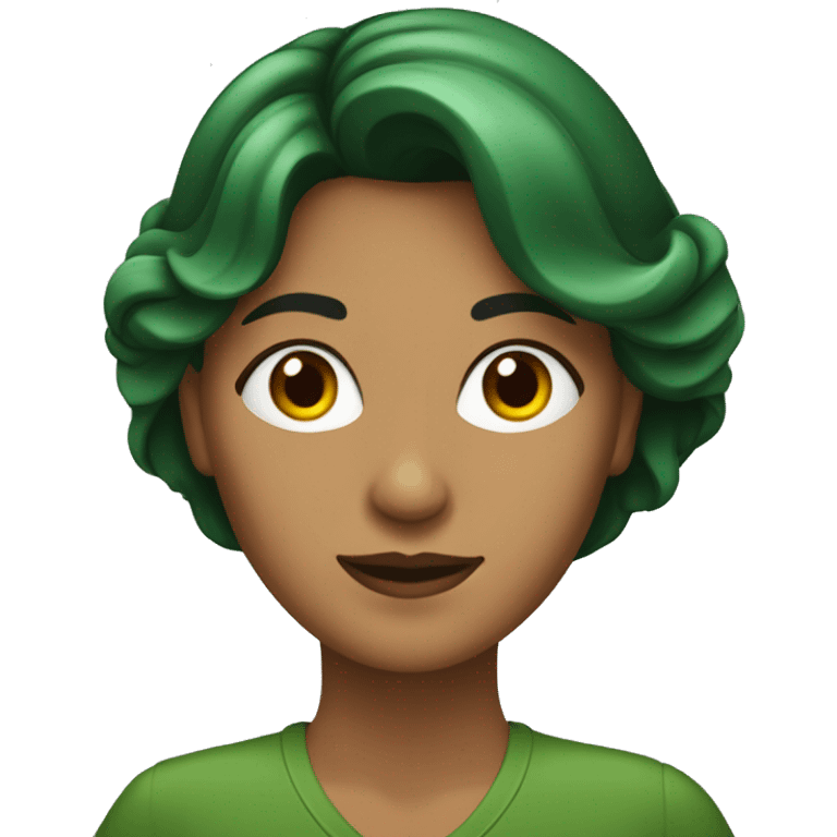 Mujer de 41 años con pelo castaño y ojos verdes emoji