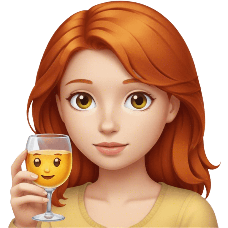 European ginger hair girl with glass emoji  emoji