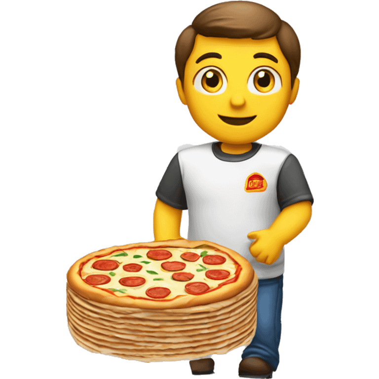 delivery de pizza ropa amarilla emoji