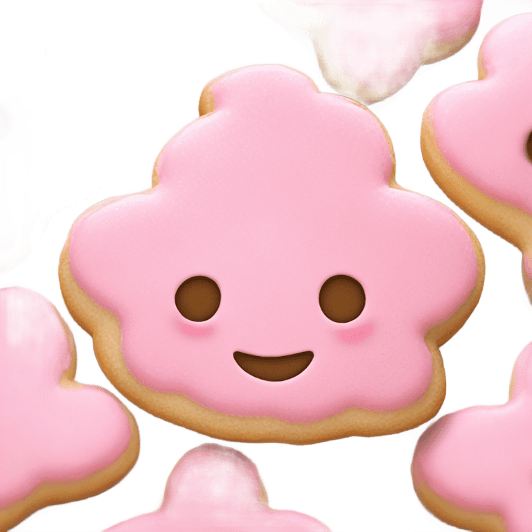 Pink frosting sugar cookie  emoji