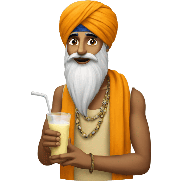 Khalsa Raj drinking lassi  emoji