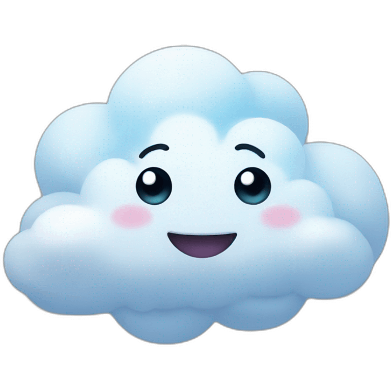 cloud with cute face emoji