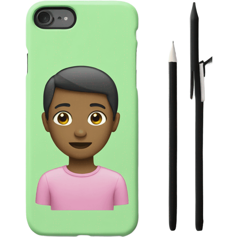 green and pink iPhone case emoji