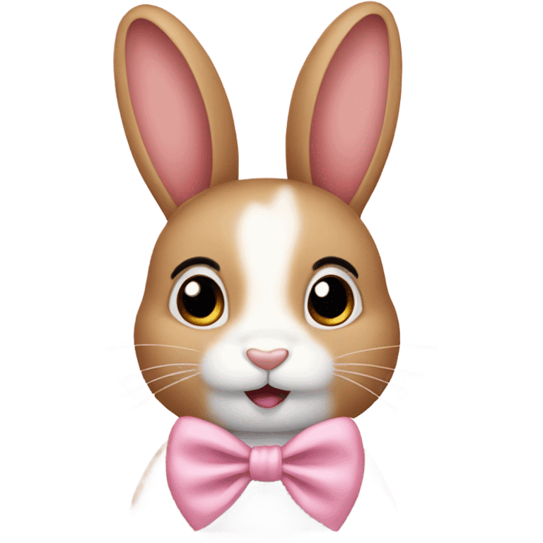 Bunny with soft pink bow  emoji