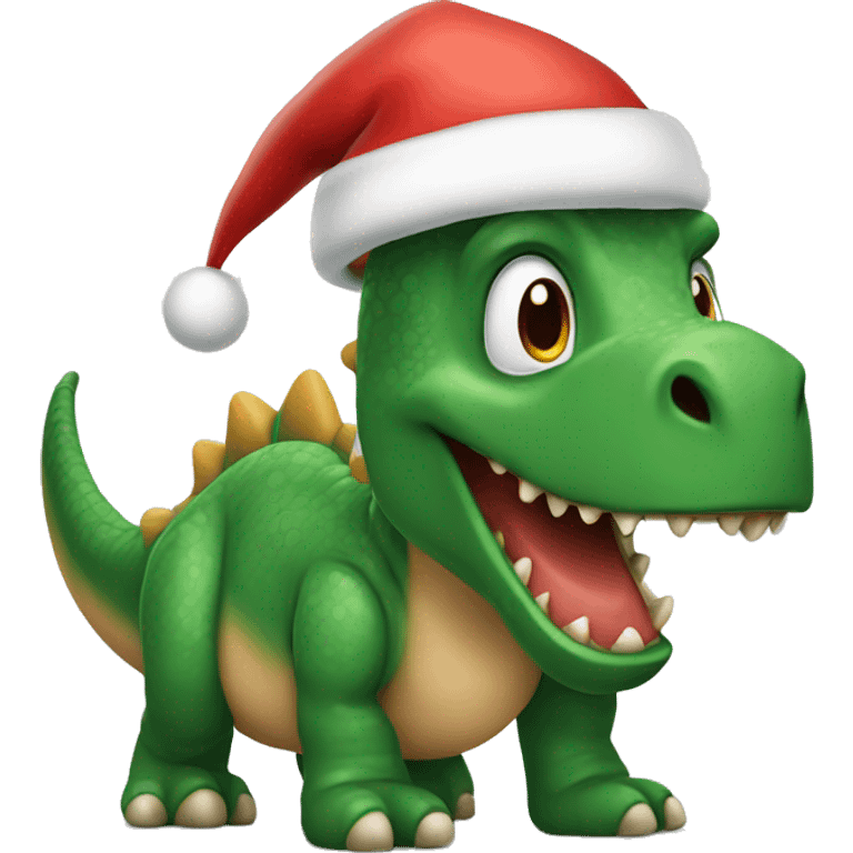 Santa dinosaur no top emoji