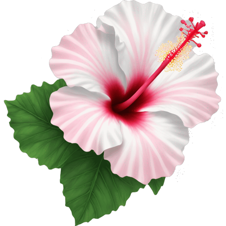 hibiscus flower pink and white emoji