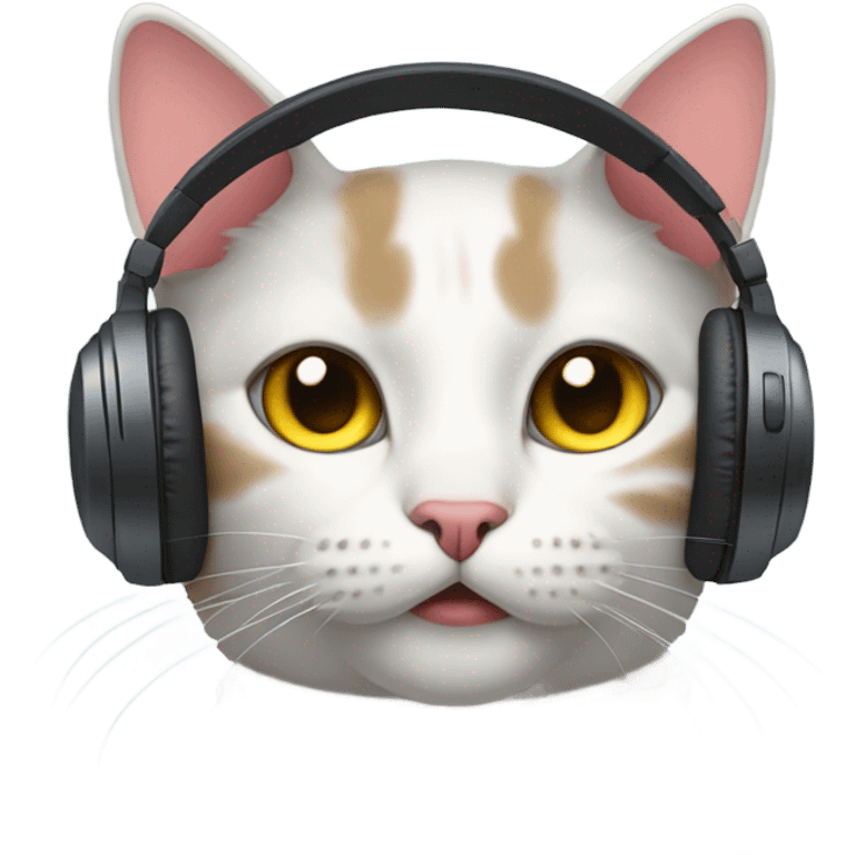 Cat with headphones  emoji