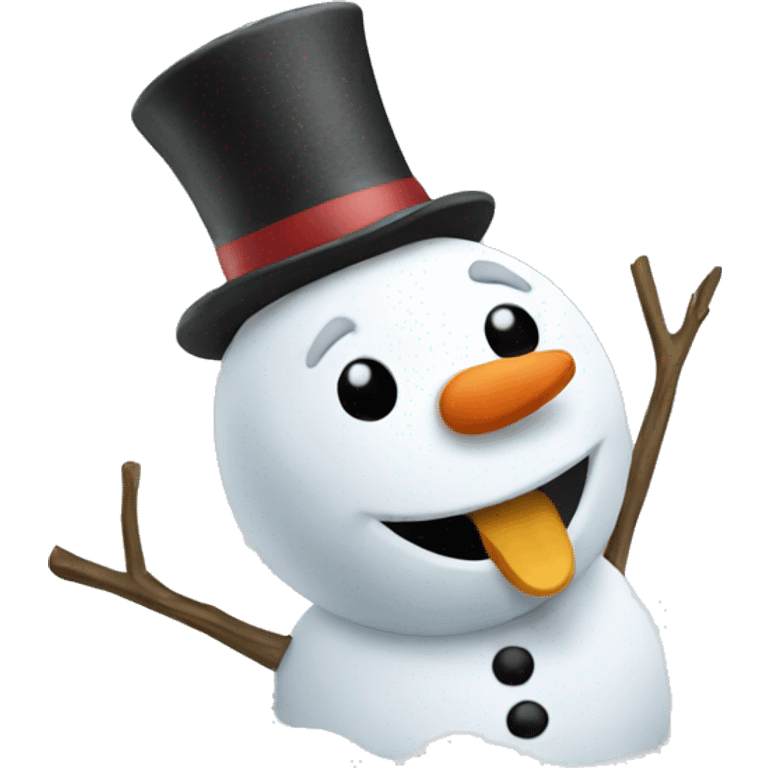 Snowman being made emoji