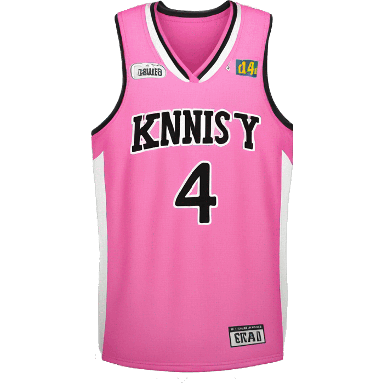 pink basketball jersey with pink bow on the side and number 14 on it emoji