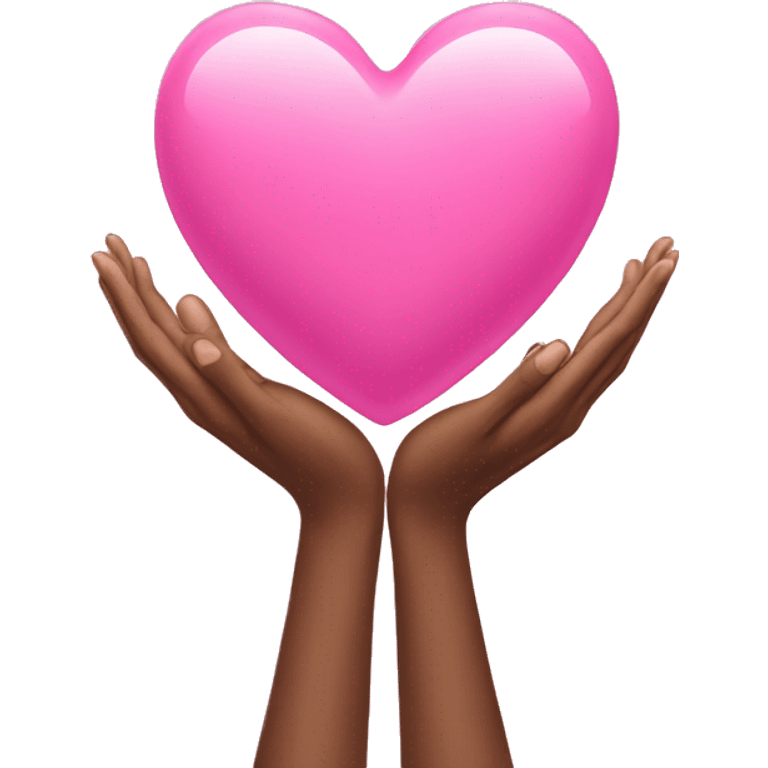 pink heart with a hands emoji