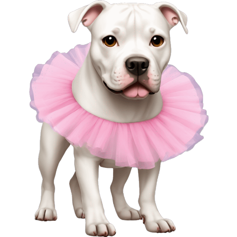 Pitbull in a tutu emoji