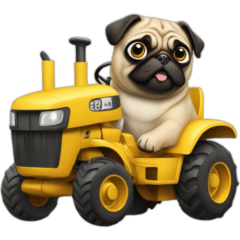 Pug in tractor emoji