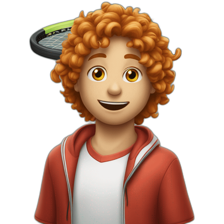 Sinner ragazzo capelli rossi carota che gioca a tennis  emoji