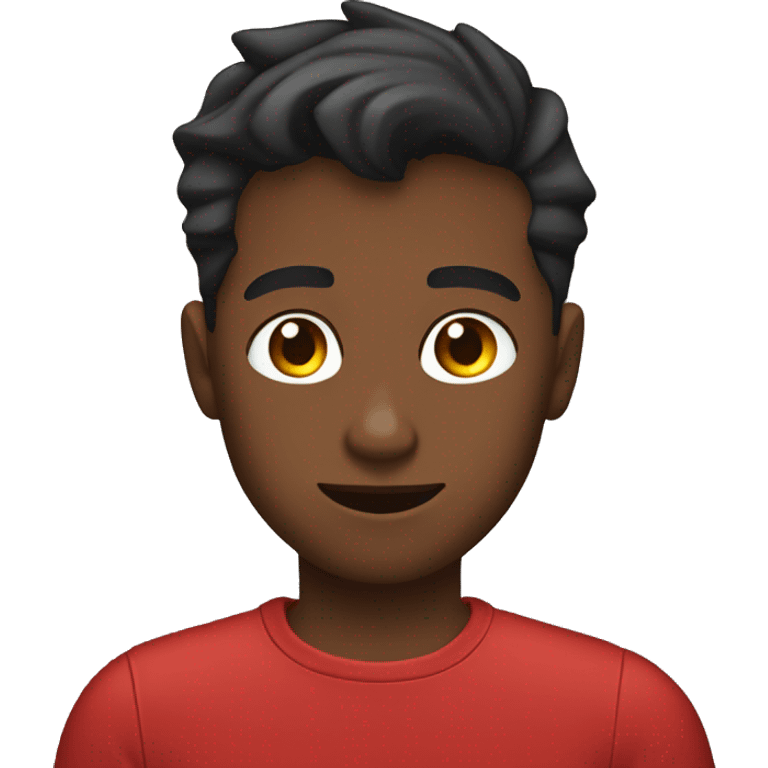 young man in red shirt as Batman  emoji