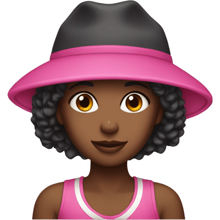 Black girl pink hat emoji