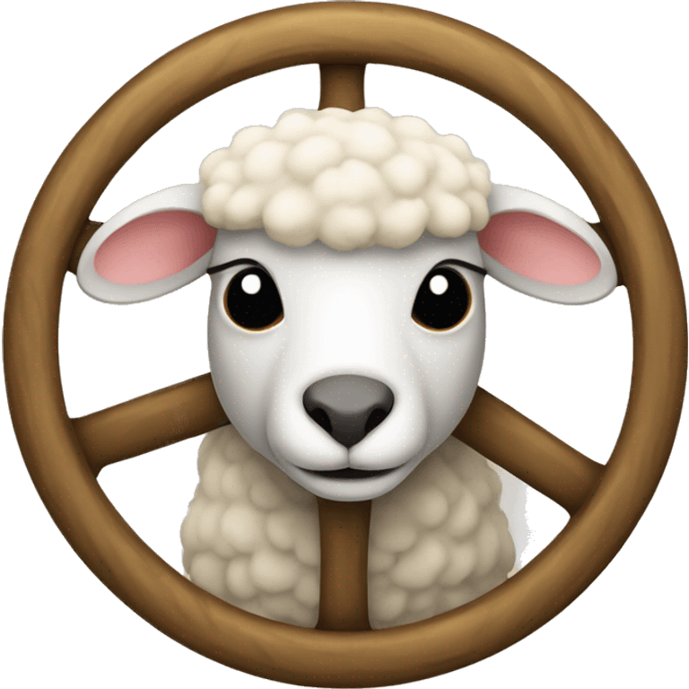 sheep body in a wheel emoji