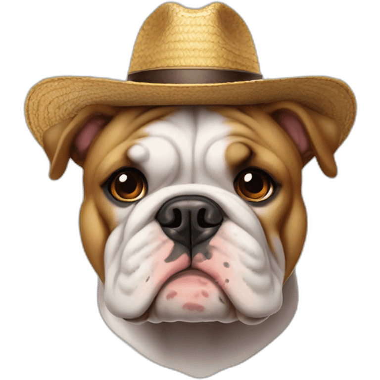 Bulldog ingles con sombrero emoji