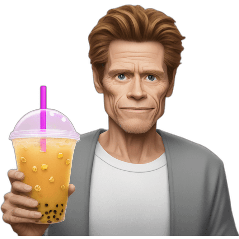 willem dafoe as bubble tea emoji