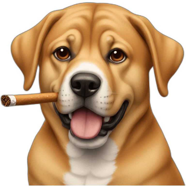 Perro con cigarro emoji