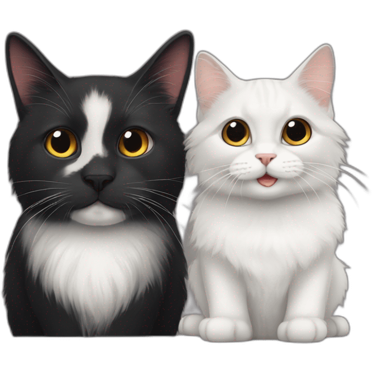 Black rabbit and british longhair cat emoji