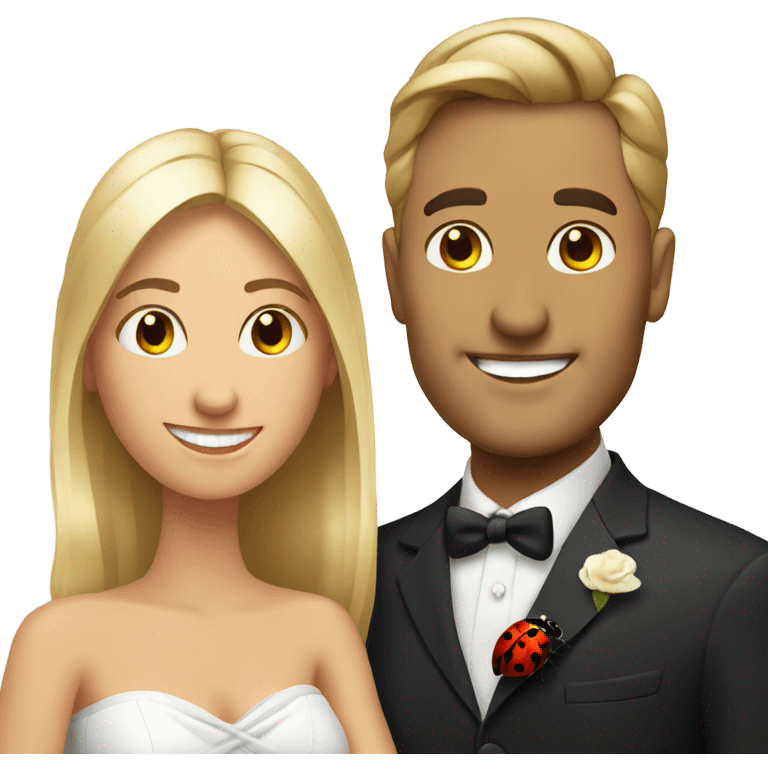 Attractive Married couple and a ladybug  emoji