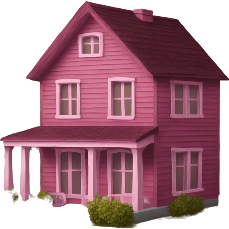 burgundy pink house emoji