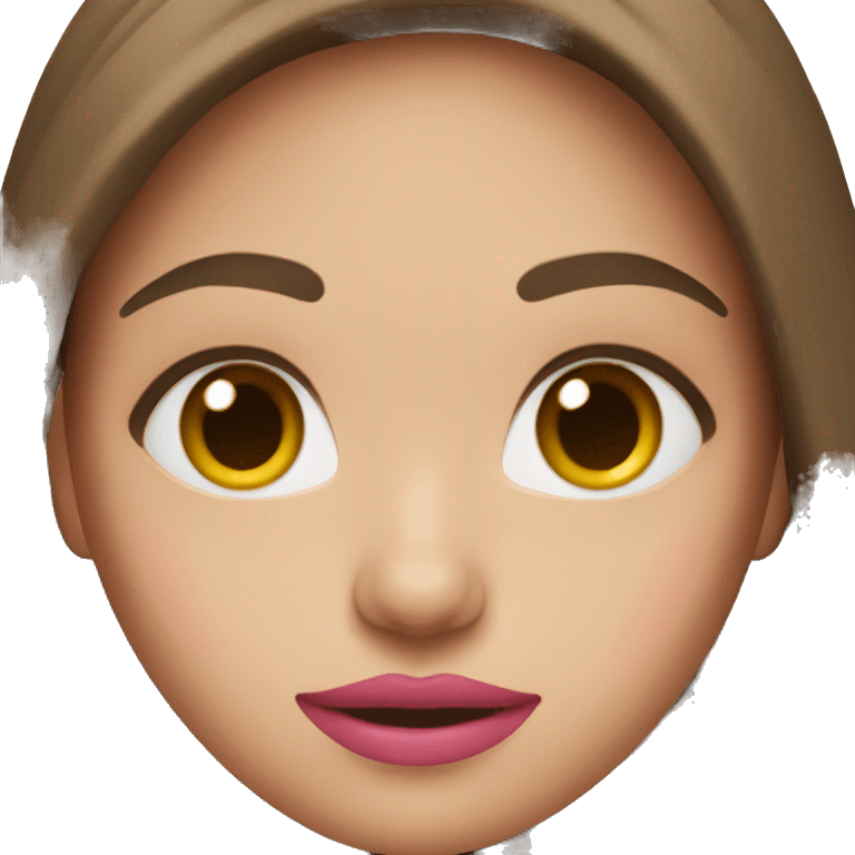 Girl with brown hair and pink lips emoji