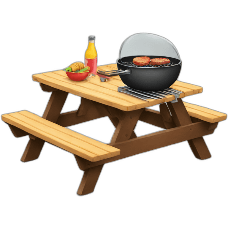 Grill and picnic table emoji