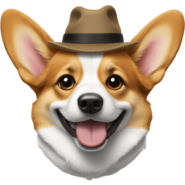 corgi wearing a hat emoji