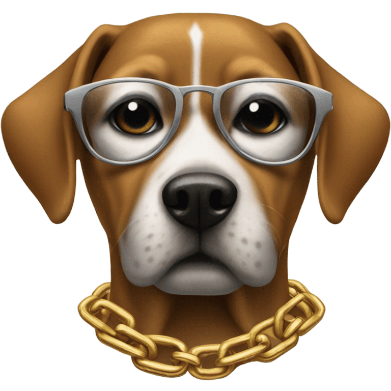 Dog wear a gangsta chain  emoji