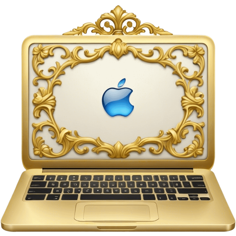 Laptop with rococo style emoji