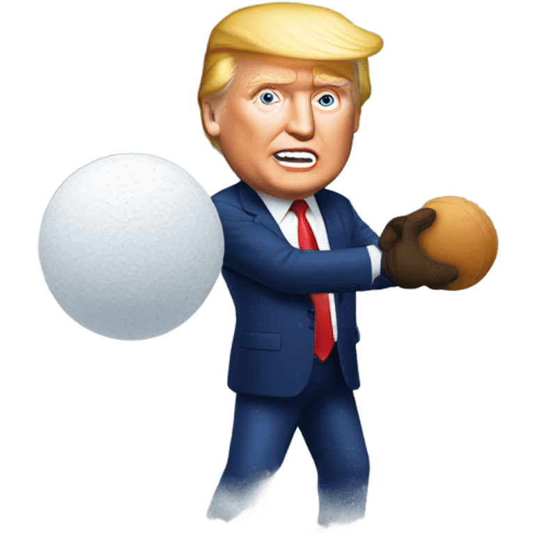 Donald trump throwing a snowball emoji