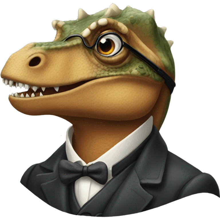 dinosaur in pince-nez emoji