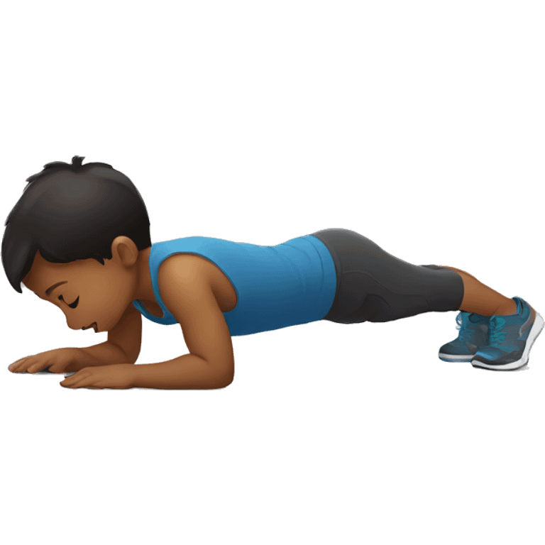 child doing push ups emoji