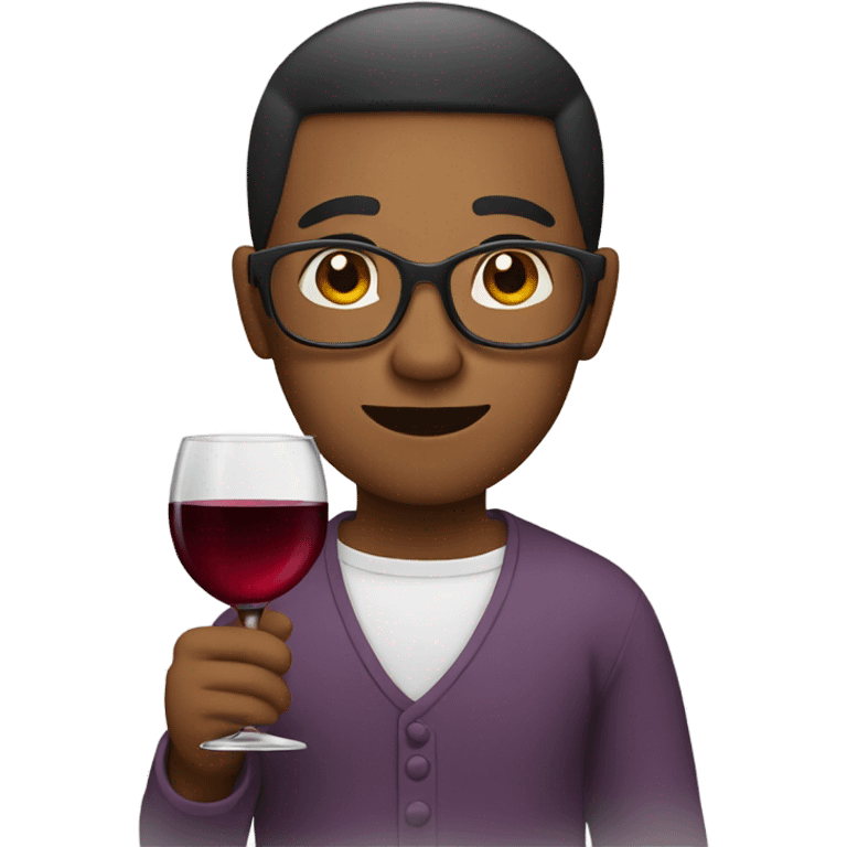 person with a glass of wine emoji