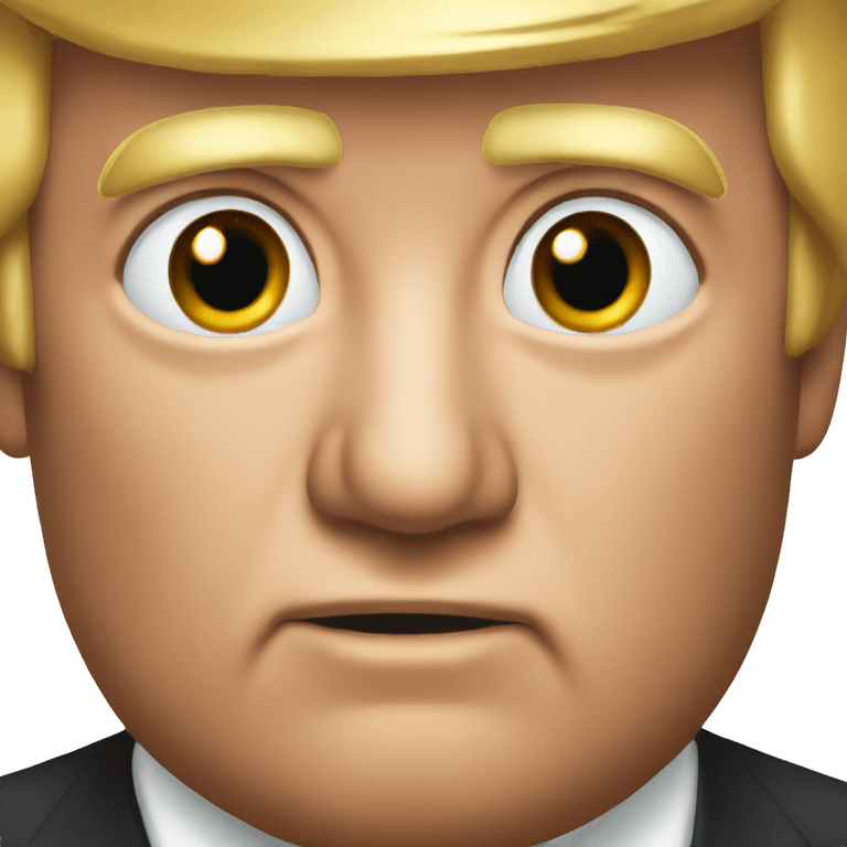 trump with big black pupils emoji