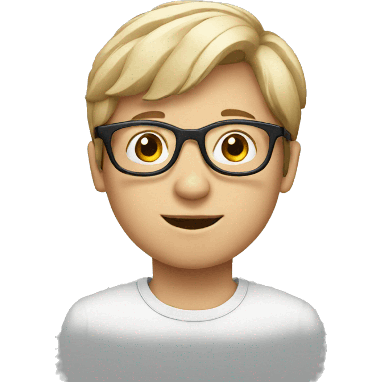 a white european boy wearing glasses emoji