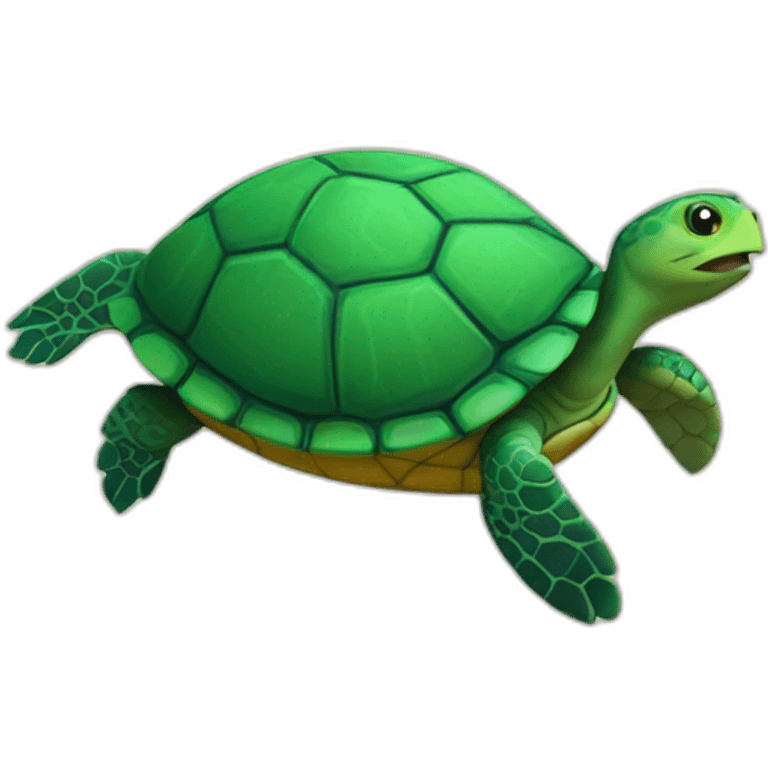 A turtle with theef emoji